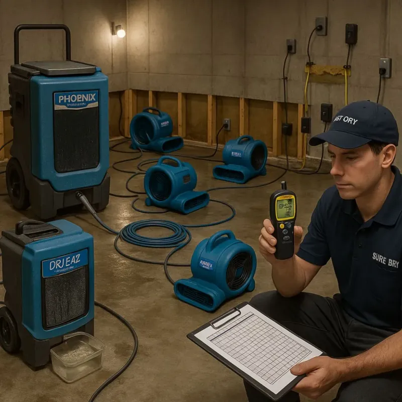 Structural Drying and Dehumidification process in Salineville, OH